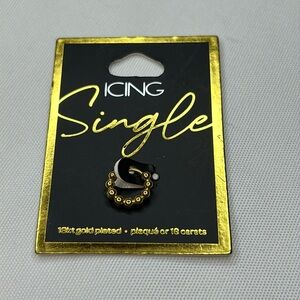 Icing Small Hoop Single Earring 18kt Gold Plated